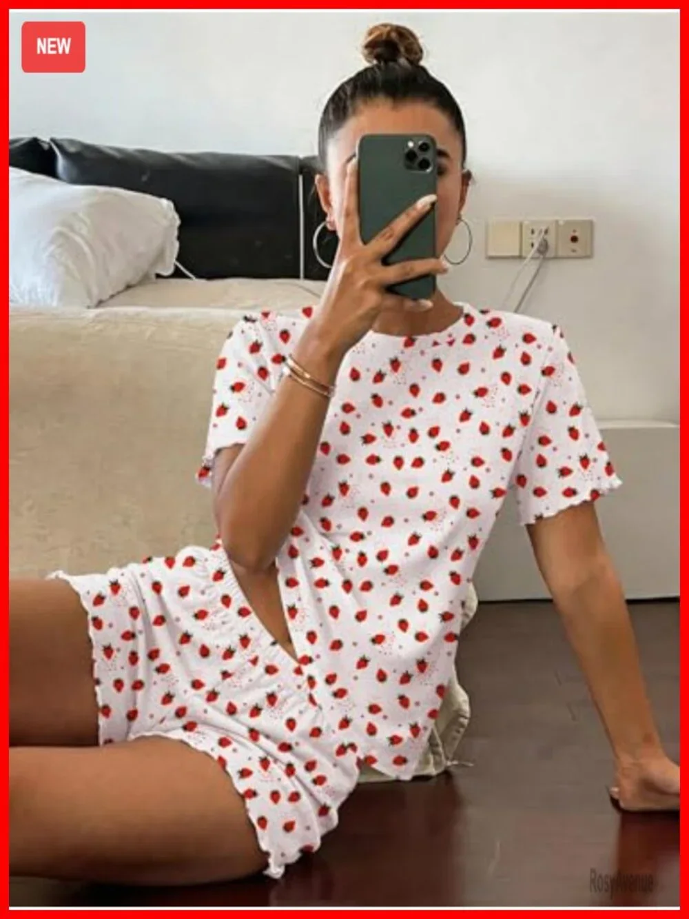 2 Piece Pajama Set Crop Top and Shorts Y2K Lounge Set for Women